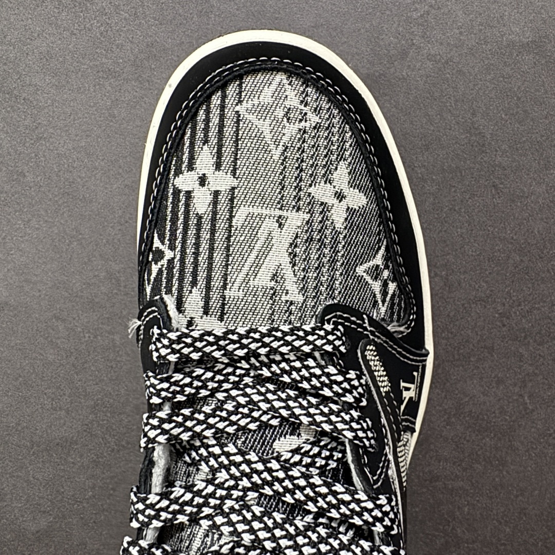 LV 一比一 黑白拼接低幫運動鞋 經典花紋帆布款｜歐美奢侈品精品推薦