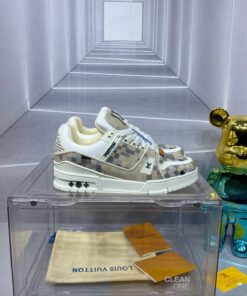 LV 原單 Trainer 白灰棋盤格低筒運動鞋 潮流百搭款