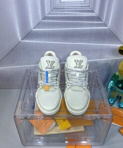 LV 高仿 Trainer 灰白格紋低筒運動鞋 百搭清爽款