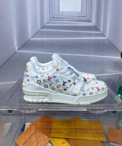 LV 一比一 Trainer 彩色 Monogram 運動鞋 白底百搭款