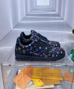 LV 一比一 Trainer 黑底彩色 Monogram 運動鞋 潮流亮眼款