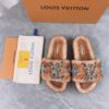 LV 原單毛絨刺繡拖鞋 奢華亮片設計