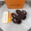 LV 高仿羊羔絨拖鞋 咖啡色口袋款｜歐美奢侈品精品推薦