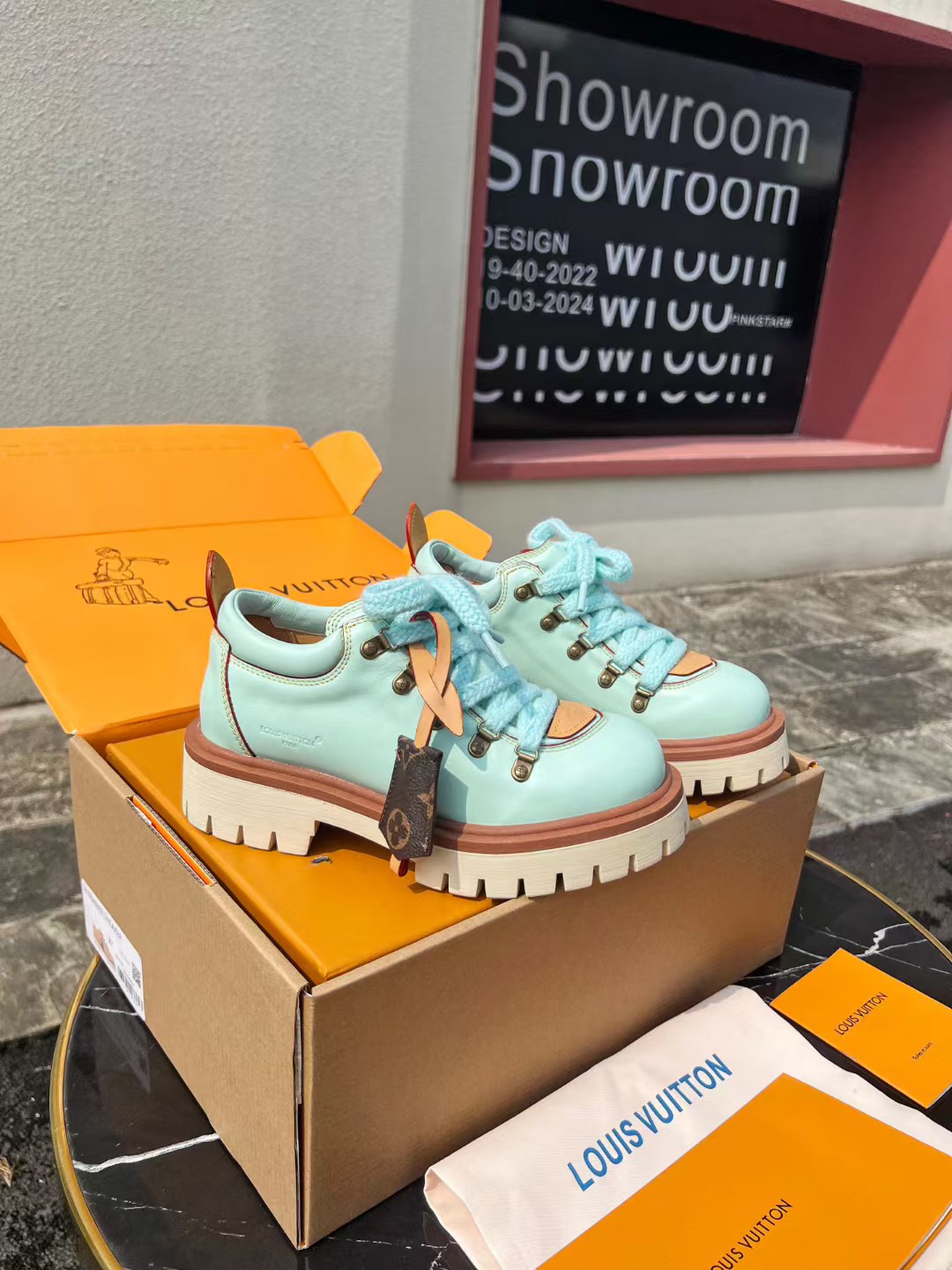 LV 一比一厚底休閒鞋 薄荷綠撞色款｜歐美奢侈品精品推薦