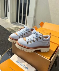 LV 一比一厚底休閒鞋 白色撞橘潮流款