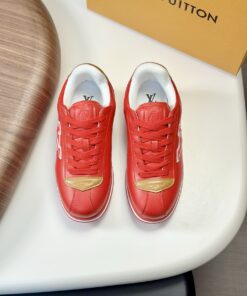 LV 高仿運動鞋 亮紅色時尚百搭款