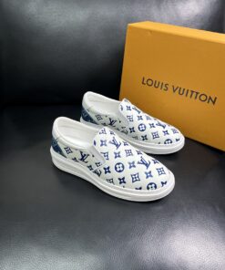 LV 高仿藍白滿印懶人鞋 經典時尚百搭款 舒適穿搭推薦