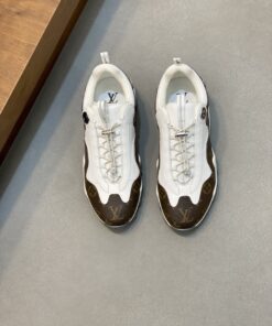 LV 精品仿製運動鞋 經典老花拼白設計款