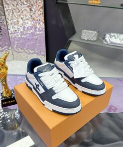 LV 一比一運動鞋 海軍藍拼接低筒百搭款