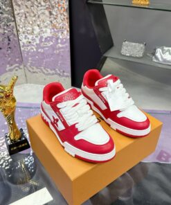 LV 一比一運動鞋 紅白拼色低筒潮流款
