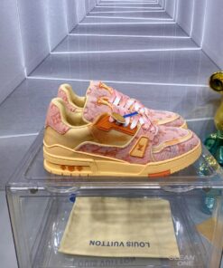LV 一比一粉橙 Trainer 球鞋 潮流百搭亮眼款