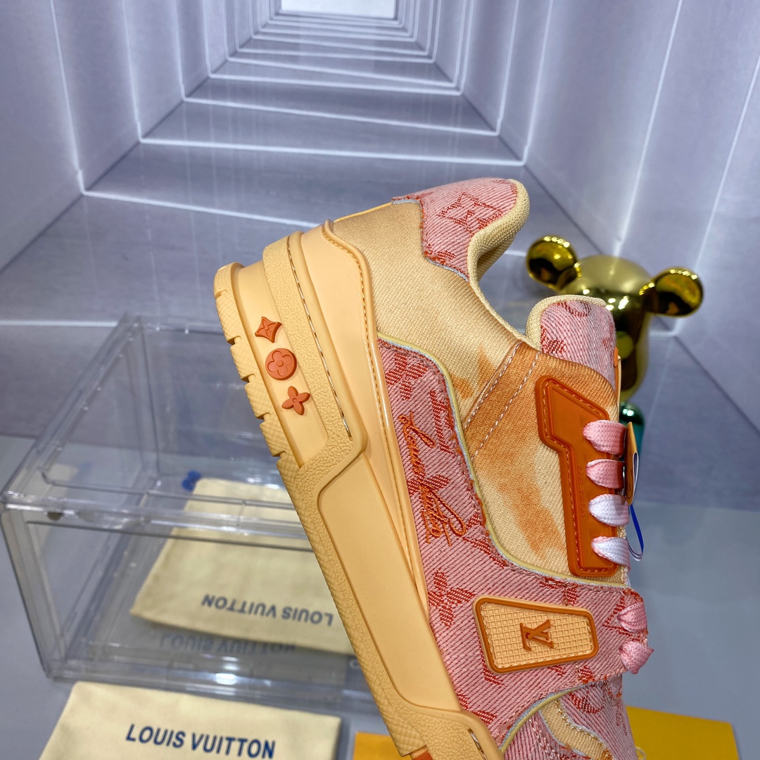 LV 一比一粉橙 Trainer 球鞋 潮流百搭亮眼款｜歐美奢侈品精品推薦