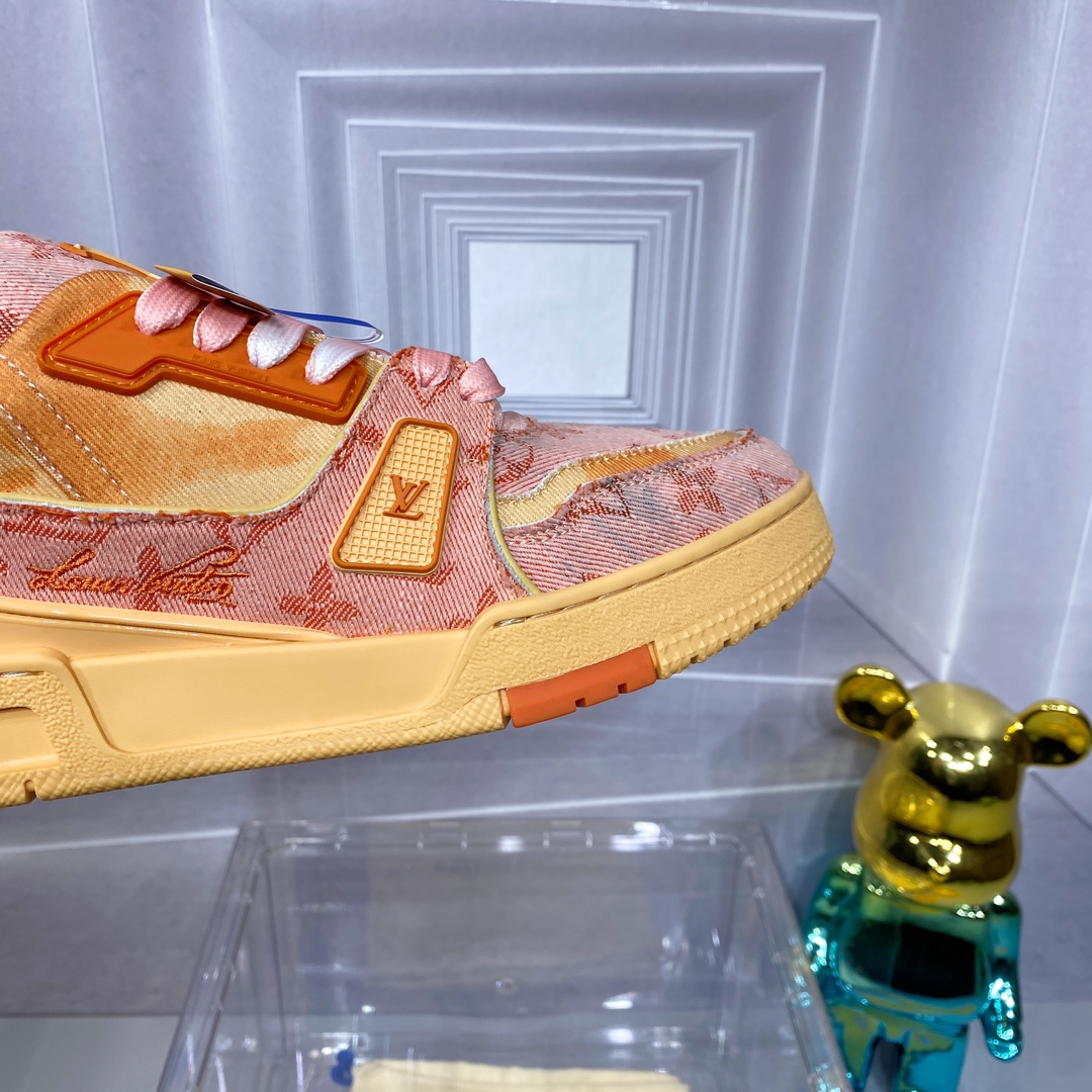 LV 一比一粉橙 Trainer 球鞋 潮流百搭亮眼款｜歐美奢侈品精品推薦