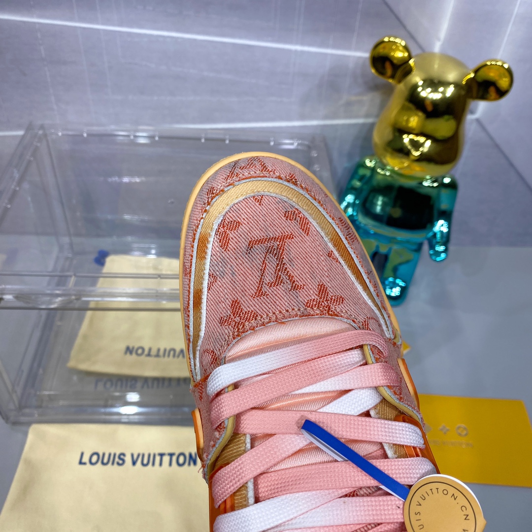 LV 一比一粉橙 Trainer 球鞋 潮流百搭亮眼款｜歐美奢侈品精品推薦