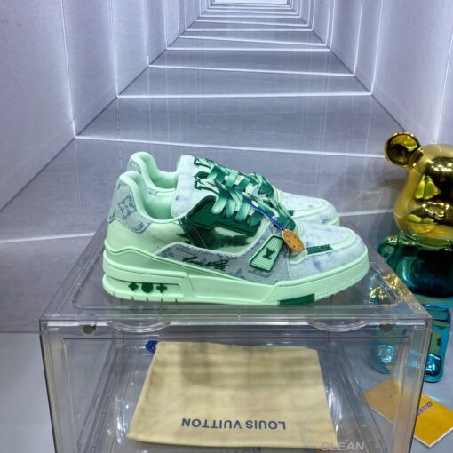 LV 高仿螢光綠 Trainer 球鞋 清新時尚百搭款