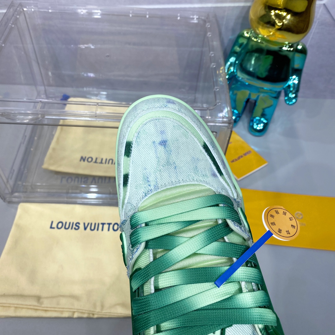 LV 高仿螢光綠 Trainer 球鞋 清新時尚百搭款｜歐美奢侈品精品推薦