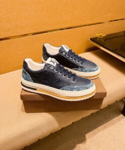 LV A貨深藍拼接低筒運動鞋 潮流百搭舒適款