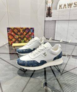 LV 精品仿製白藍拼接運動鞋 男士百搭款