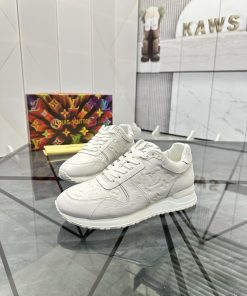 LV 原單全白壓紋運動鞋 男士百搭舒適潮流款