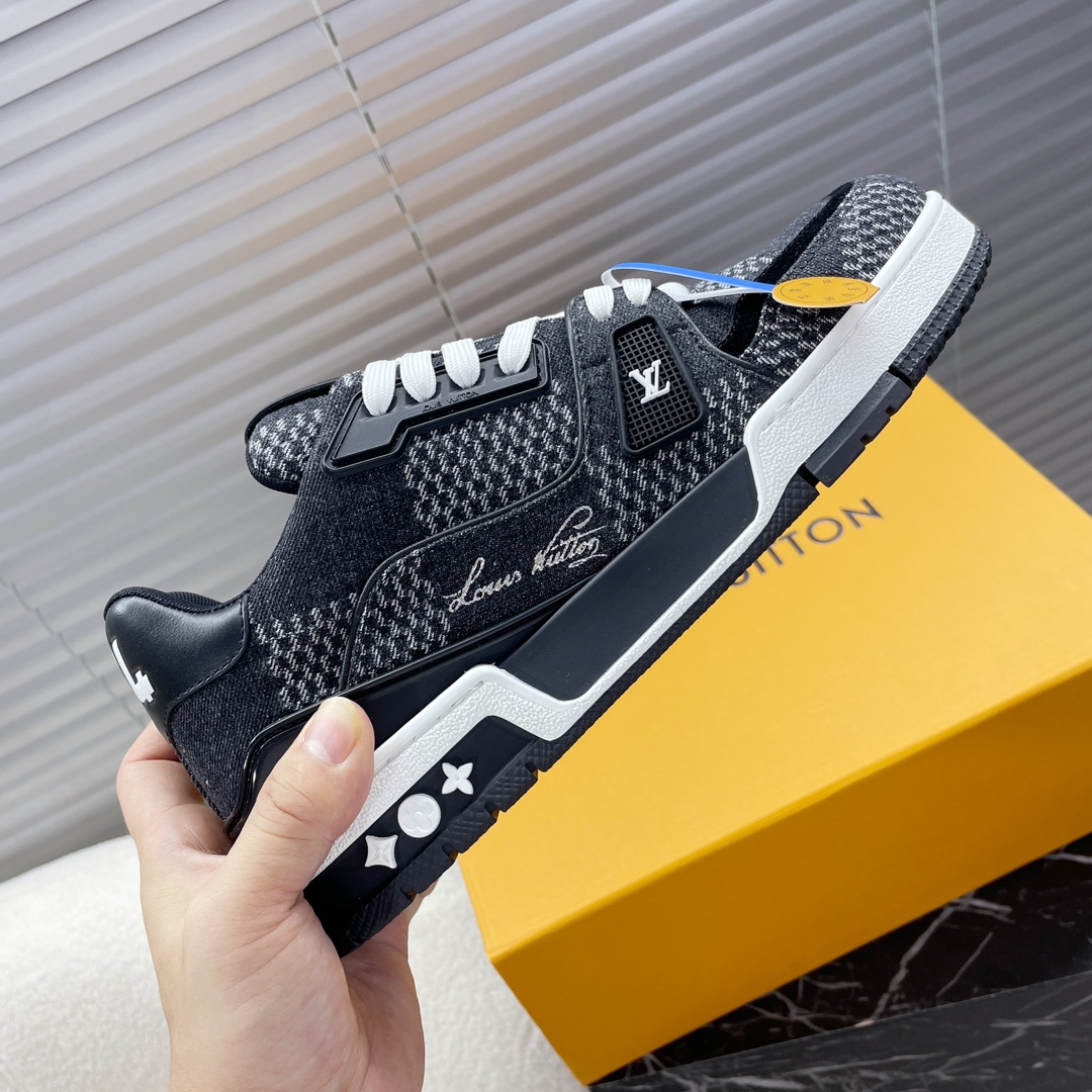 LV 高仿黑白拼接運動鞋 經典百搭潮流款｜歐美奢侈品精品推薦