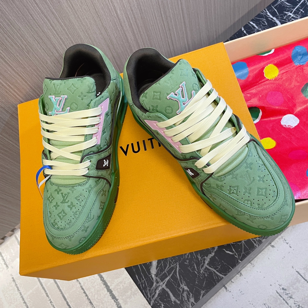 LV A貨綠色低筒運動鞋 潮流百搭舒適款｜歐美奢侈品精品推薦