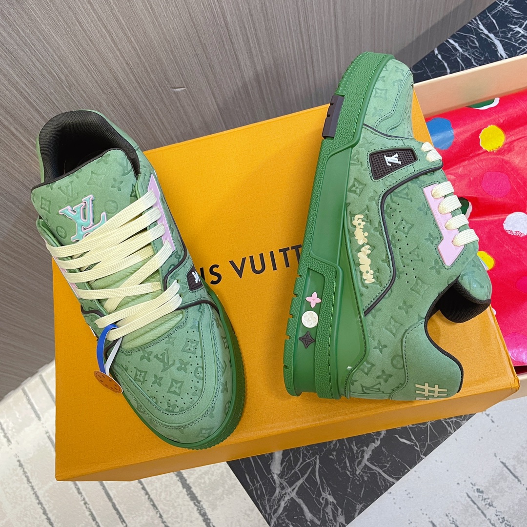 LV A貨綠色低筒運動鞋 潮流百搭舒適款｜歐美奢侈品精品推薦