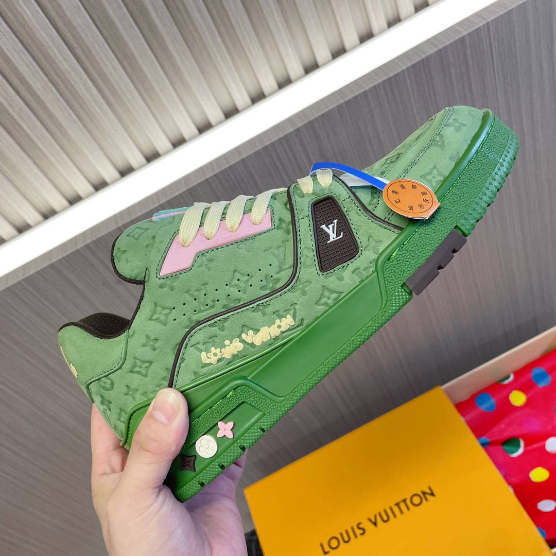 LV A貨綠色低筒運動鞋 潮流百搭舒適款｜歐美奢侈品精品推薦
