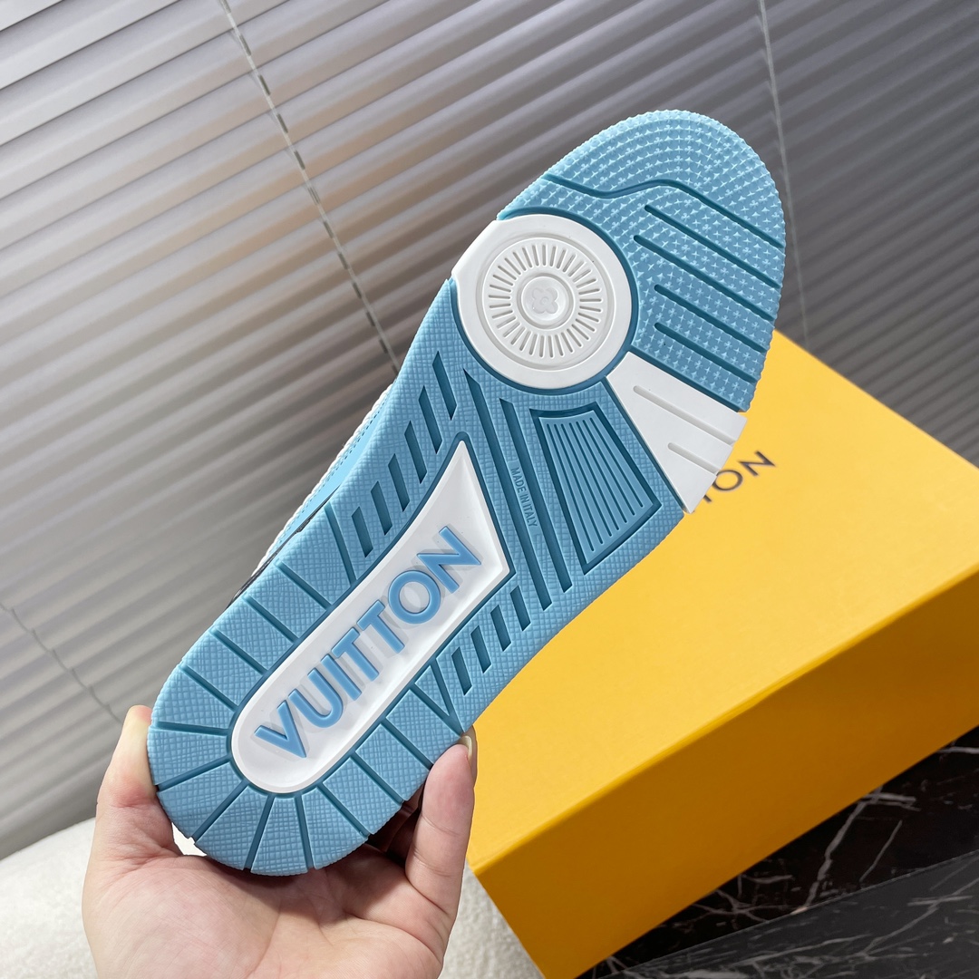 LV A貨運動鞋 天藍拼色 清爽百搭街頭時尚款｜歐美奢侈品精品推薦