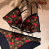 LV 一比一比基尼 棕色櫻桃印花金扣時尚款｜歐美奢侈品精品推薦