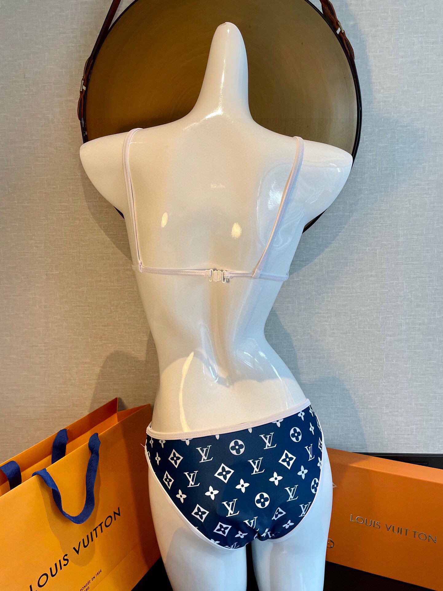 LV 精品仿製泳裝 藍色Monogram比基尼修身款｜歐美奢侈品精品推薦