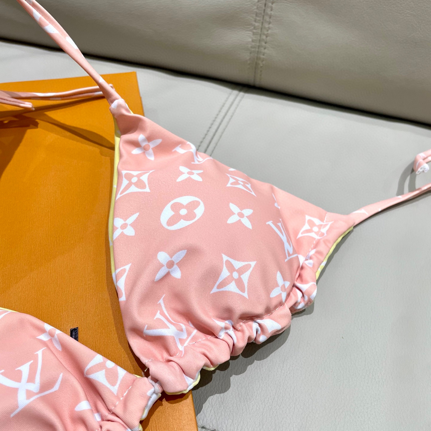 LV 高仿泳裝 粉色Monogram比基尼綁帶款｜歐美奢侈品精品推薦