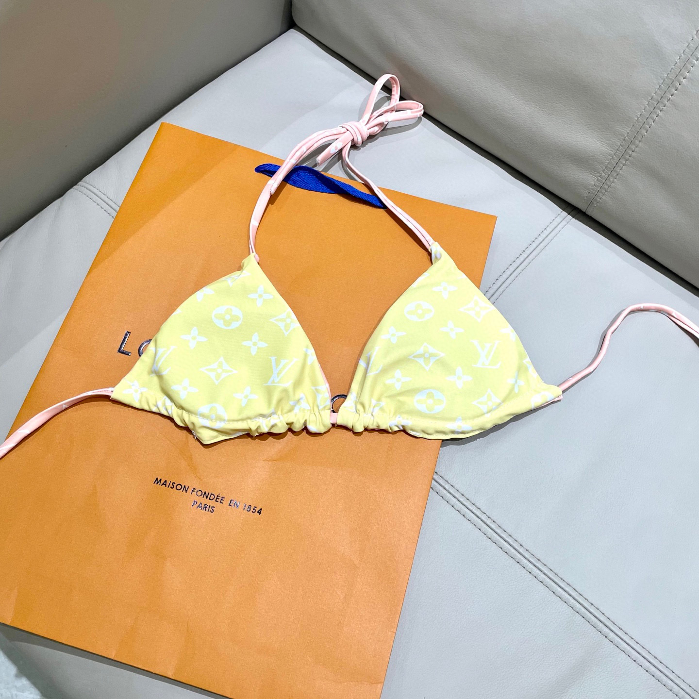 LV 高仿泳裝 粉色Monogram比基尼綁帶款｜歐美奢侈品精品推薦