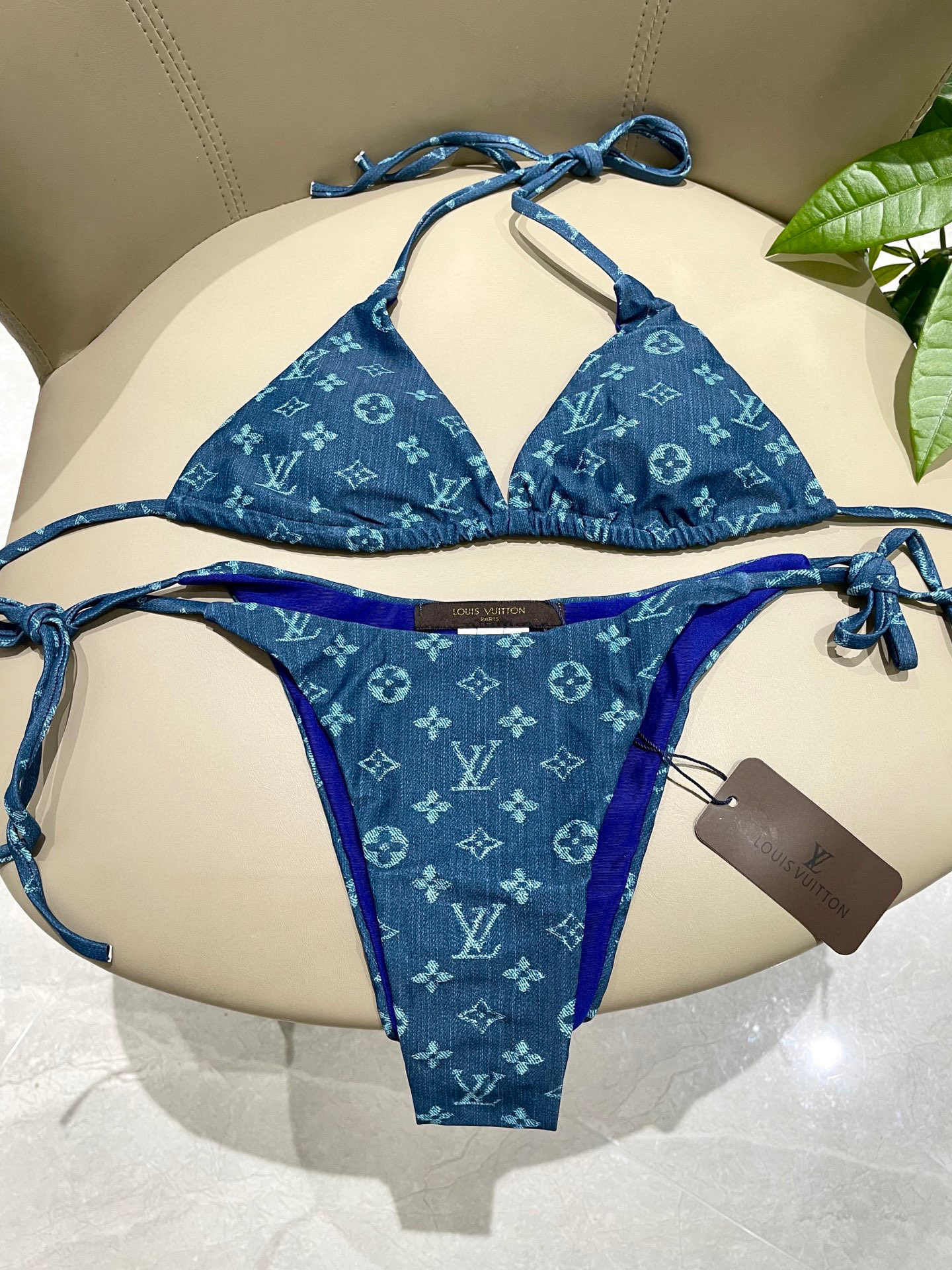LV 原單泳裝 經典藍色Monogram比基尼｜歐美奢侈品精品推薦