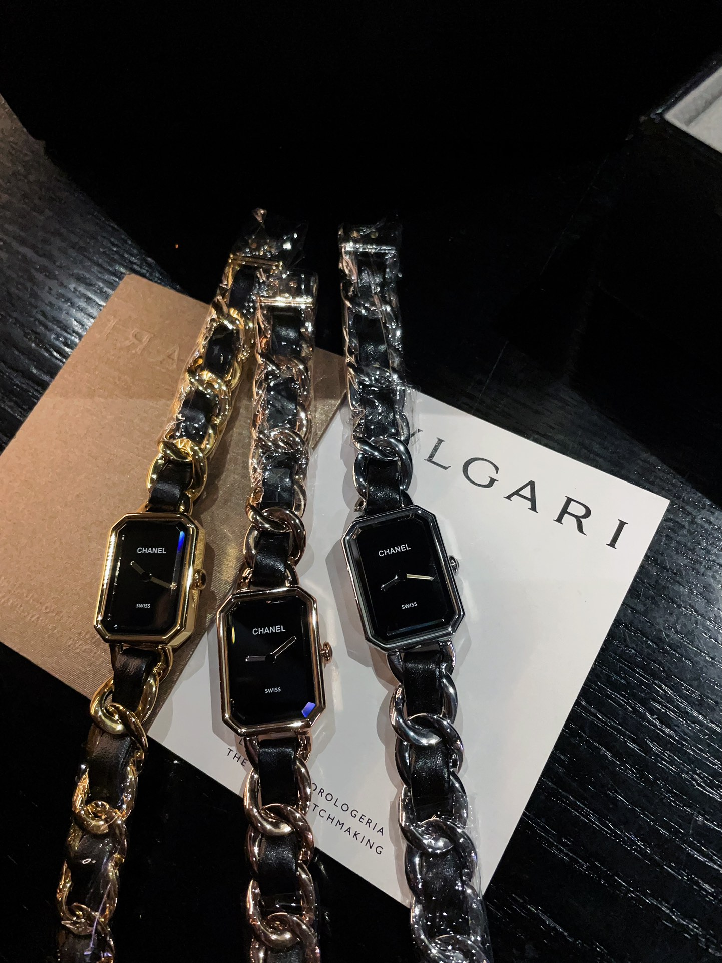 CHANEL Première 鏈帶高仿女錶 黑面金邊優雅款｜歐美奢侈品精品推薦