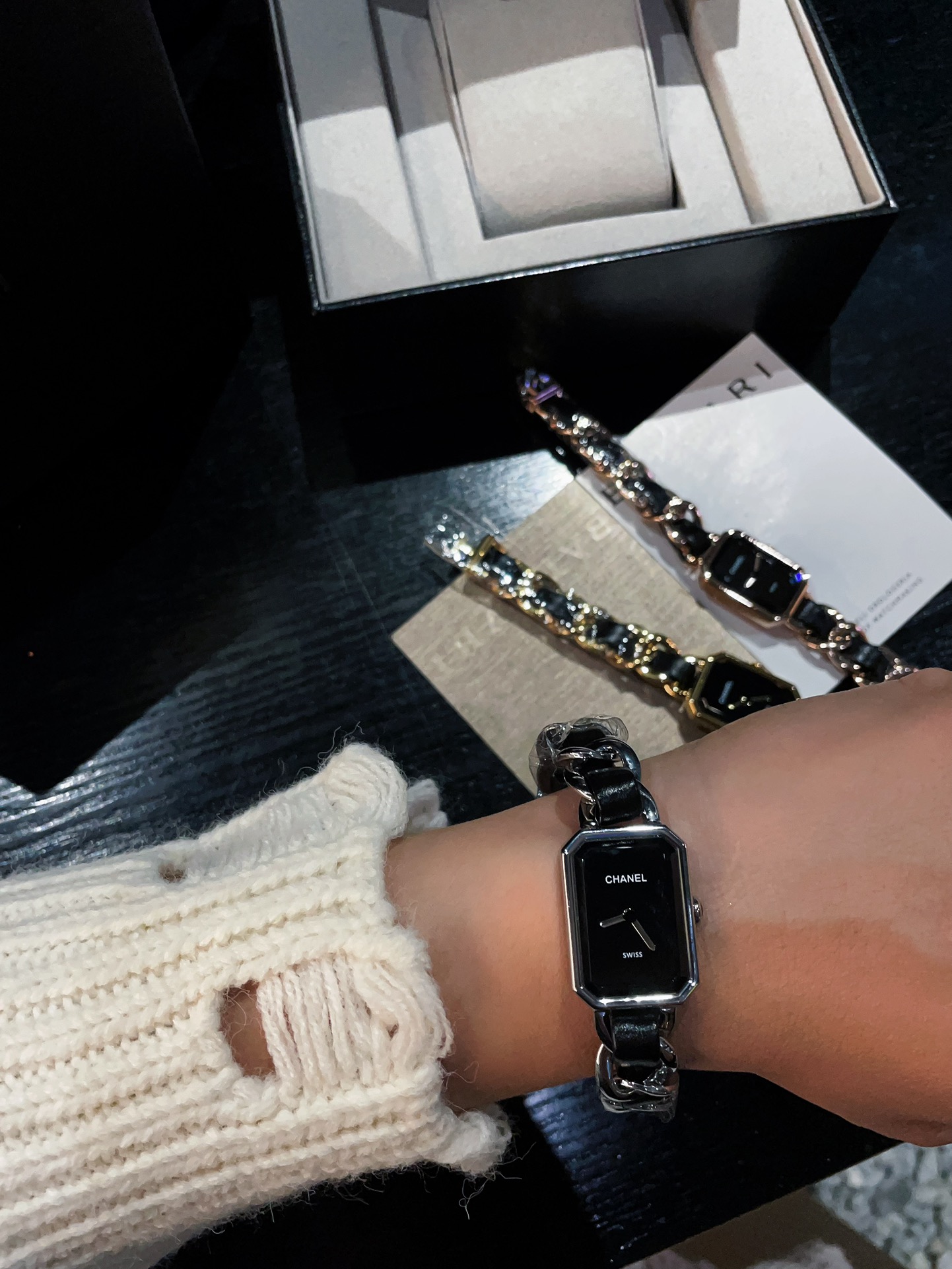 CHANEL Première 鏈帶高仿女錶 黑面金邊優雅款｜歐美奢侈品精品推薦