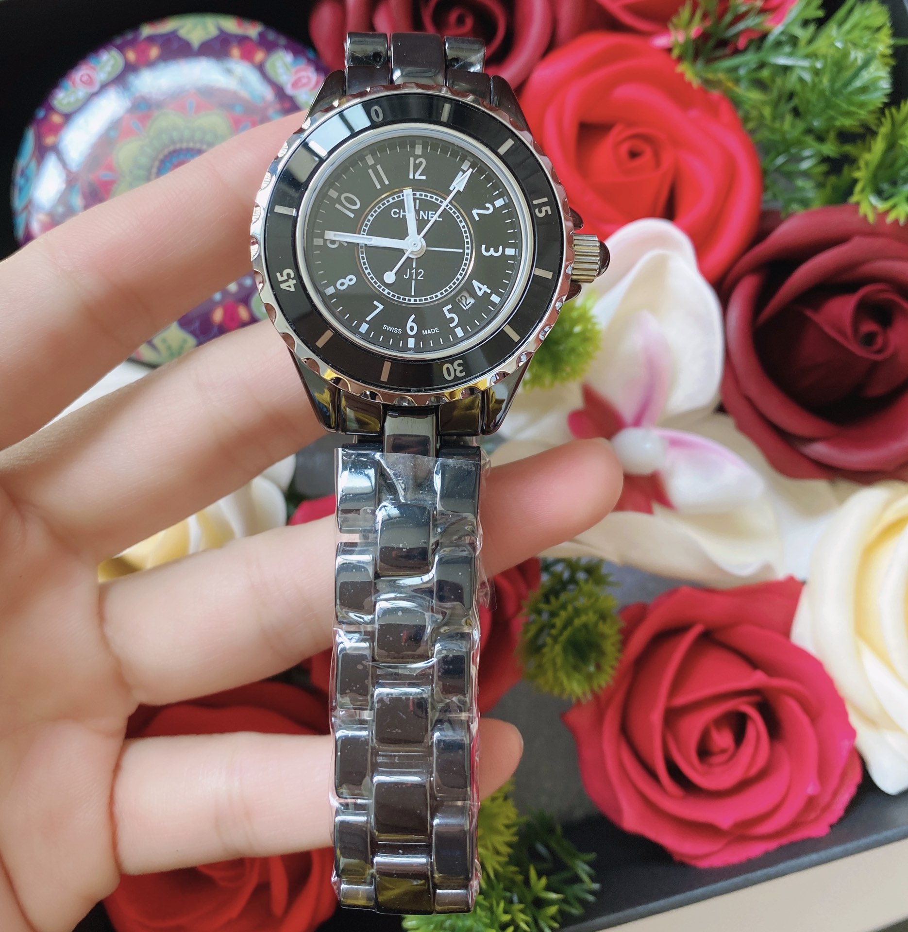 CHANEL J12 黑陶瓷高仿腕錶 經典黑面鋼帶設計｜歐美奢侈品精品推薦