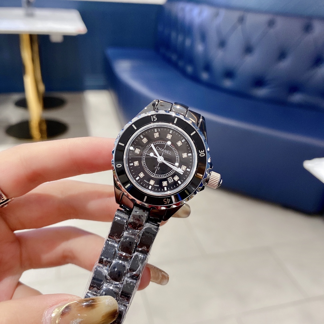 CHANEL J12 原單黑陶瓷腕錶 鑽刻刻度精品款｜歐美奢侈品精品推薦