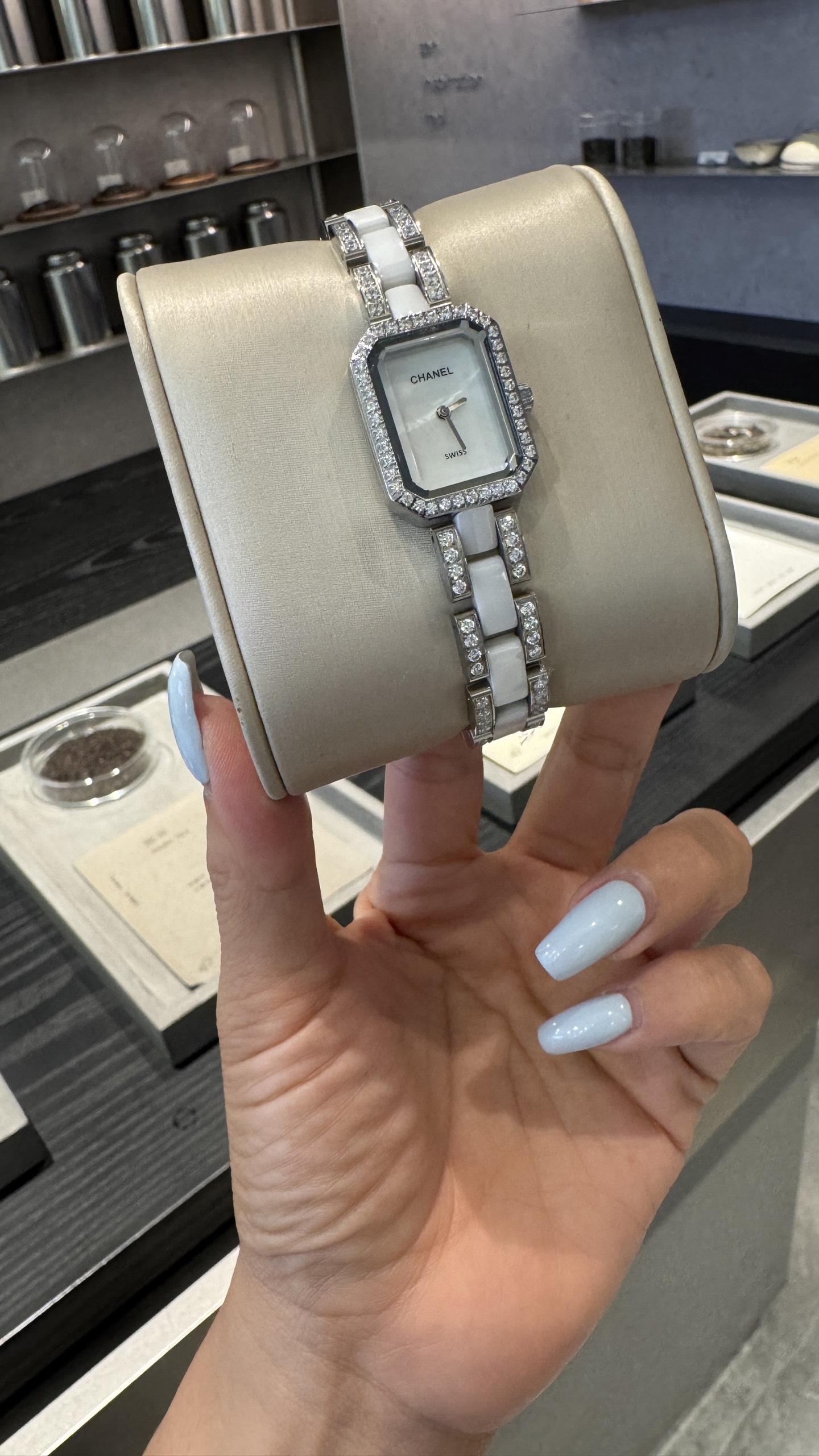 CHANEL Première 原單白陶瓷鑽圈女錶 珍珠貝面典藏款｜歐美奢侈品精品推薦