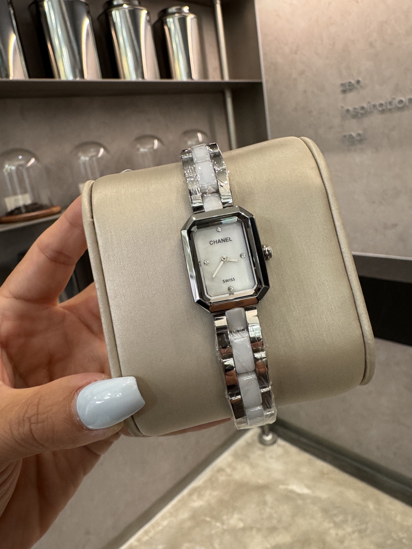 CHANEL Première 高仿黑面銀鏈女錶 經典八角設計｜歐美奢侈品精品推薦