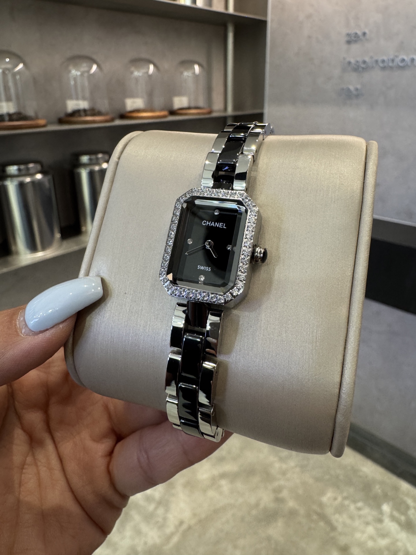 CHANEL Première 高仿黑面銀鏈女錶 經典八角設計｜歐美奢侈品精品推薦