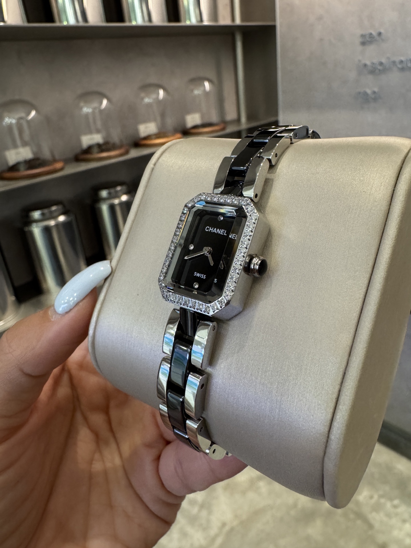 CHANEL Première 高仿黑面銀鏈女錶 經典八角設計｜歐美奢侈品精品推薦