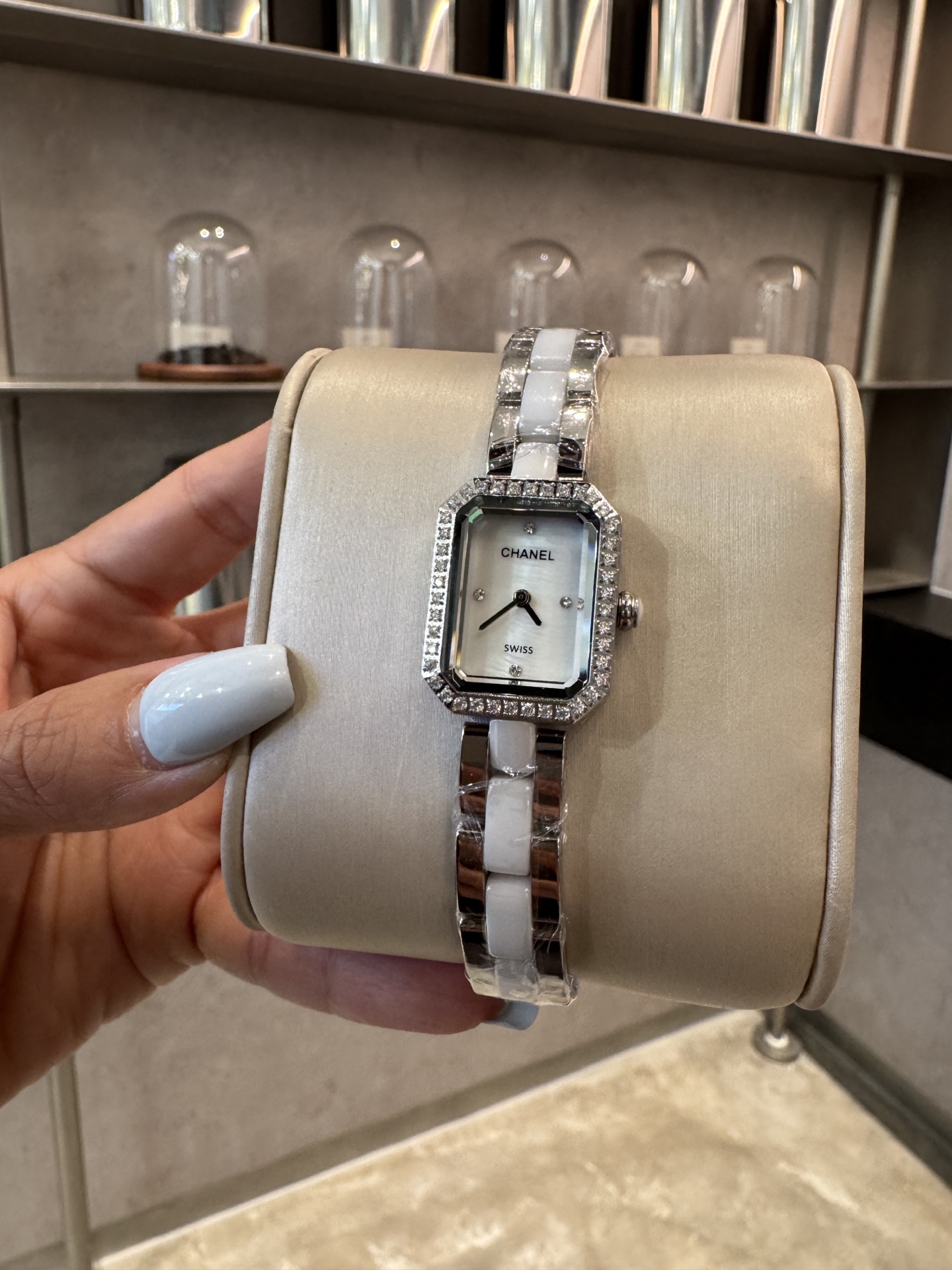 CHANEL Première 高仿黑面銀鏈女錶 經典八角設計｜歐美奢侈品精品推薦