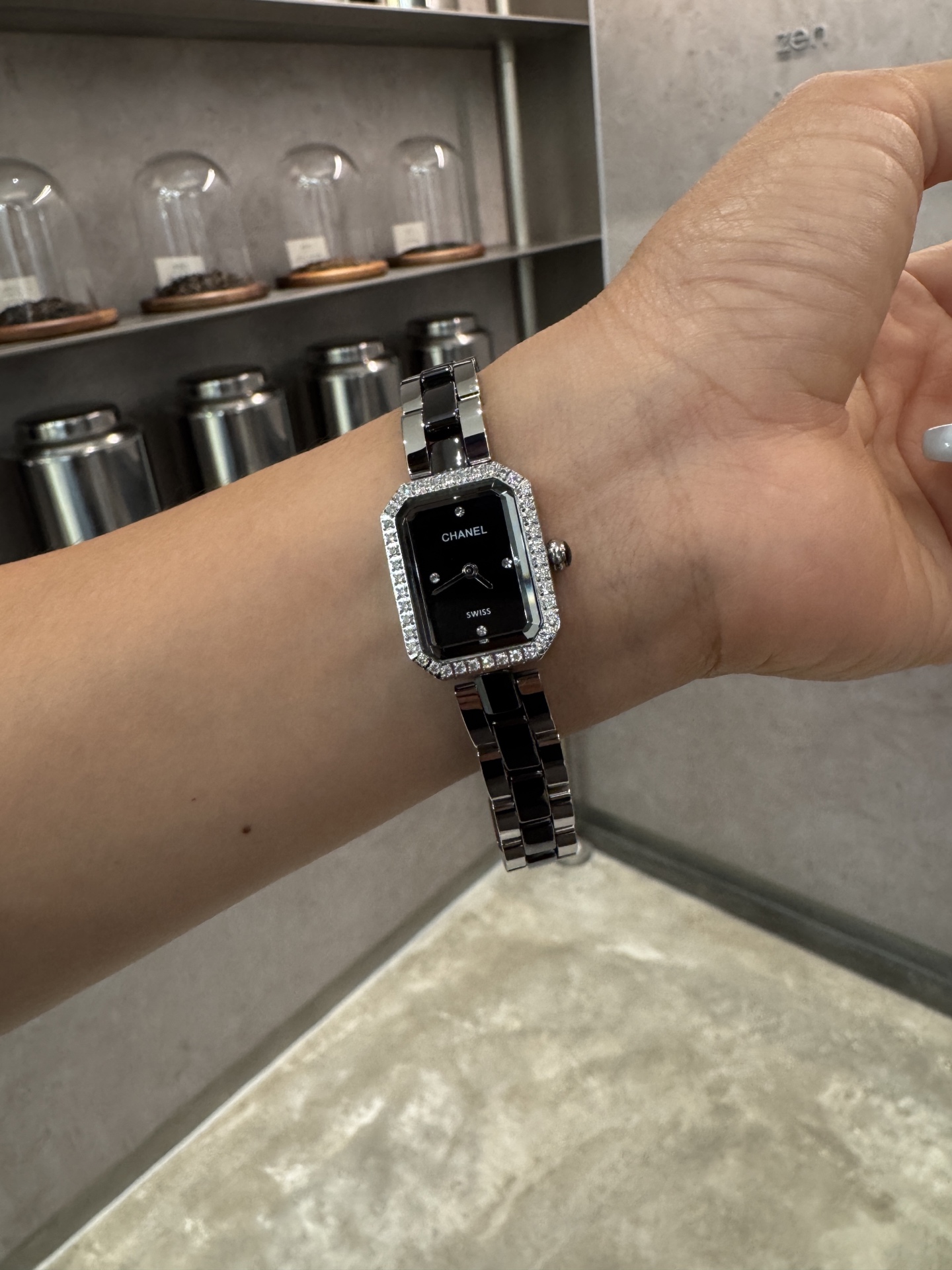 CHANEL Première 高仿黑面銀鏈女錶 經典八角設計｜歐美奢侈品精品推薦