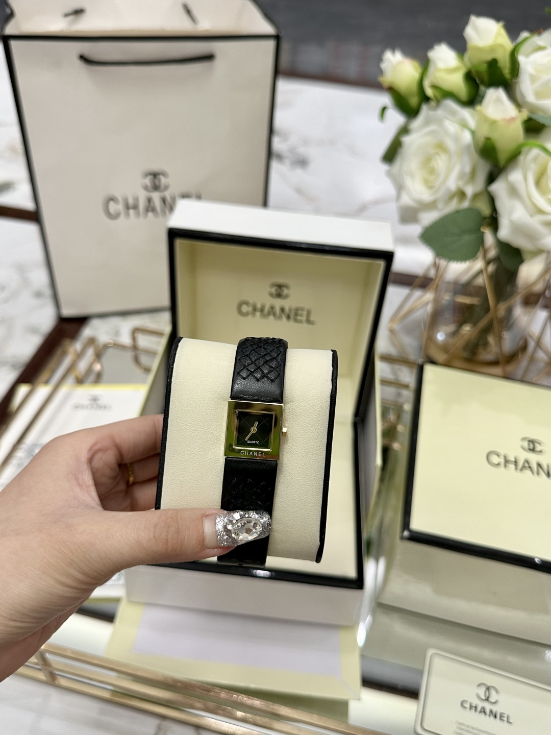 CHANEL Première方形一比一皮革女錶 金框黑面迷你款｜歐美奢侈品精品推薦