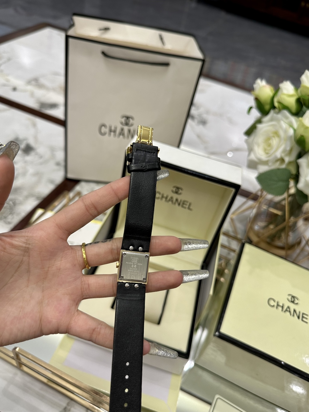 CHANEL Première方形一比一皮革女錶 金框黑面迷你款｜歐美奢侈品精品推薦