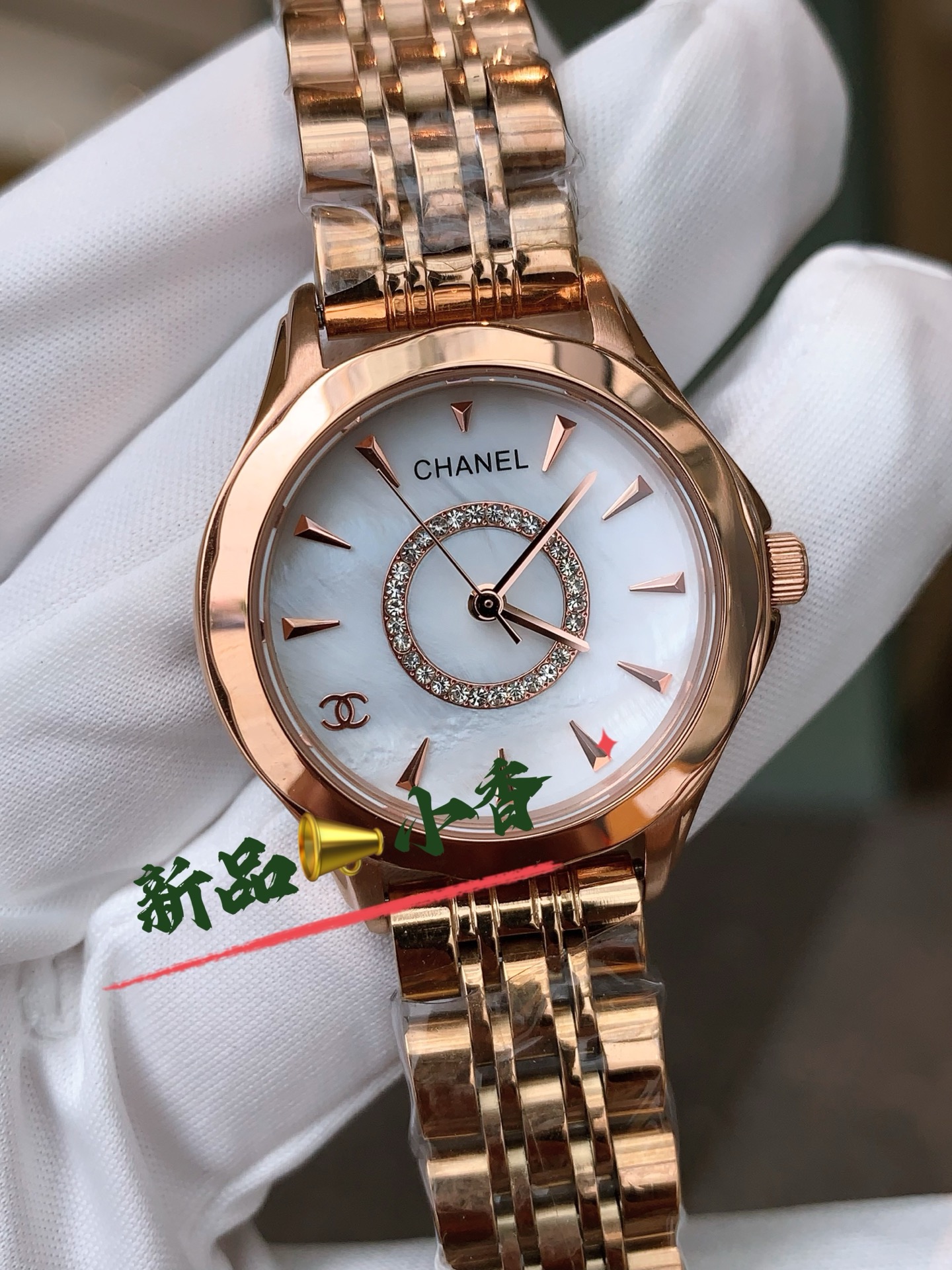 CHANEL Première白貝母高仿金鋼女錶 雙色鑽圈設計｜歐美奢侈品精品推薦