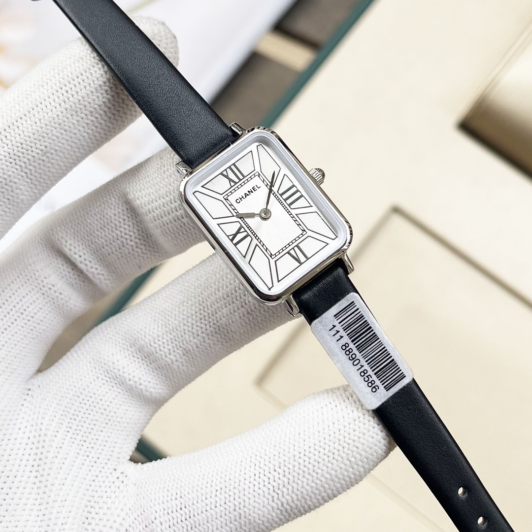 CHANEL Première長方原單羅馬數字女錶 金框白面真皮錶帶｜歐美奢侈品精品推薦