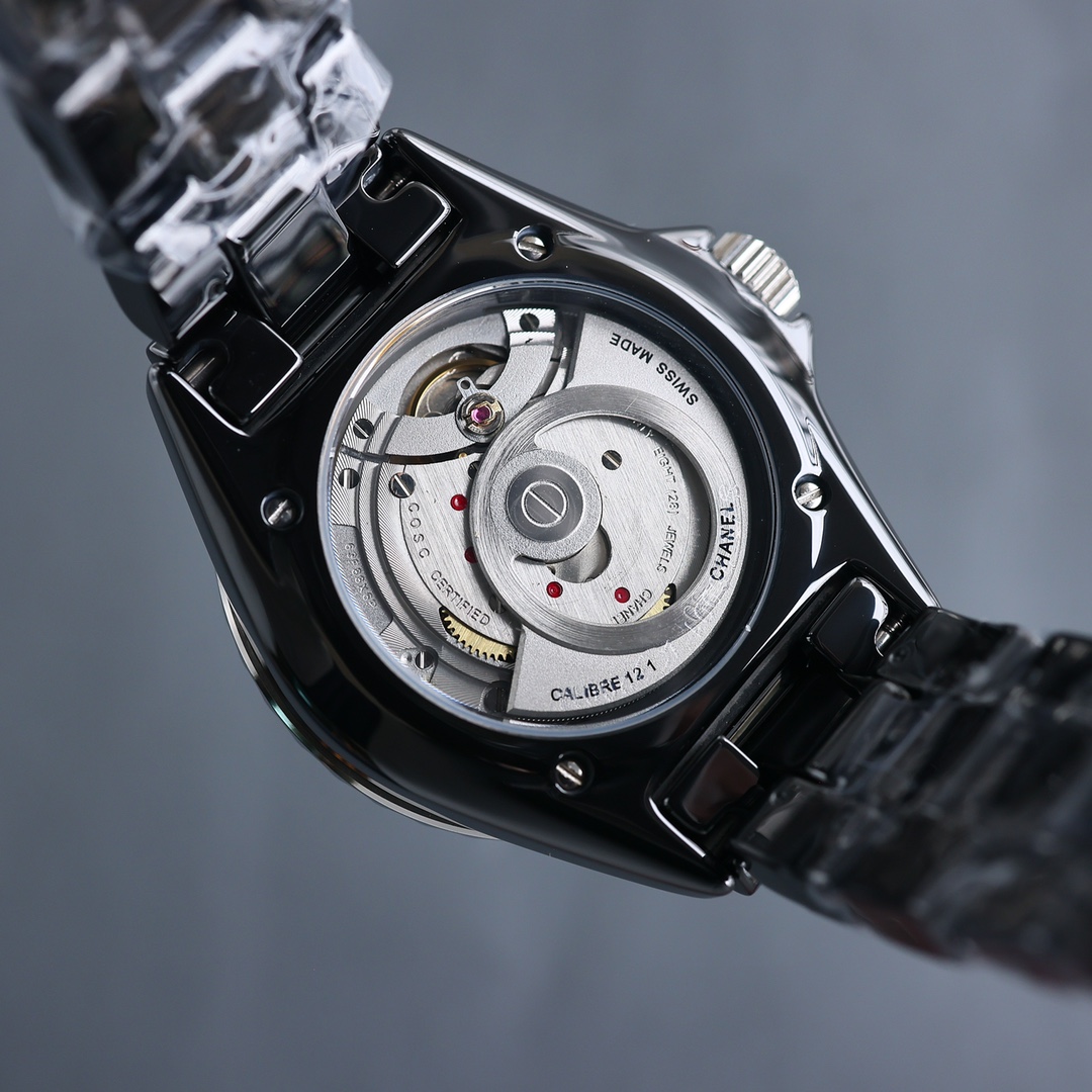 CHANEL J12 高仿黑陶瓷女錶 鑽刻度自動機芯｜歐美奢侈品精品推薦