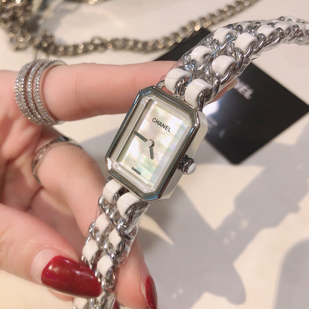 CHANEL Première 高仿白陶女錶 銀鏈皮編設計｜歐美奢侈品精品推薦