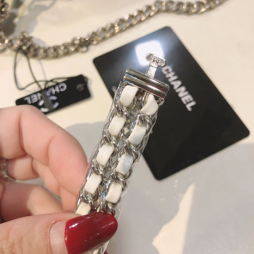 CHANEL Première 高仿白陶女錶 銀鏈皮編設計｜歐美奢侈品精品推薦